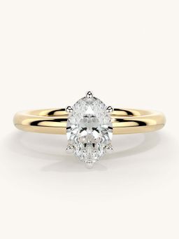 Valanova - Gold Sterling Silver and Certified Lab Grown Diamond 0.75Cts Ring