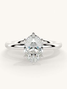 Valanova - White Gold Sterling Silver and Certified Lab Grown Diamond 1.00Cts Ring