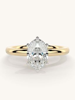 Valanova - Gold Sterling Silver and Certified Lab Grown Diamond 1.00Cts Ring