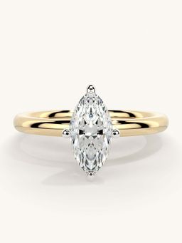 Valanova - Gold Sterling Silver and Certified Lab Grown Diamond 0.75Cts Ring