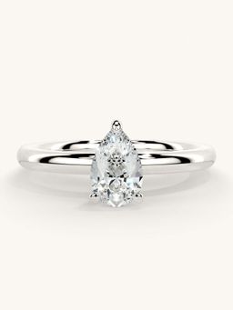 Valanova - White Gold Sterling Silver and Certified Lab Grown Diamond 0.50Cts Ring