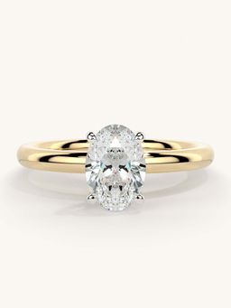 Valanova - Gold Sterling Silver and Certified Lab Grown Diamond 0.75Cts Ring