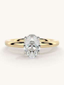 Valanova - Gold Sterling Silver and Certified Lab Grown Diamond 0.75Cts Ring