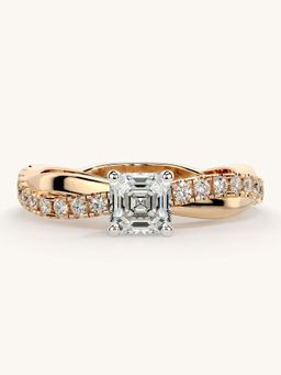 Valanova - Rose Gold Sterling Silver and Certified Lab Grown Diamond 0.78Cts Ring