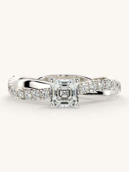 Valanova - White Gold Sterling Silver and Certified Lab Grown Diamond 0.78Cts Ring