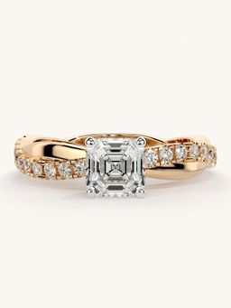 Valanova - Rose Gold Sterling Silver and Certified Lab Grown Diamond 1.03Cts Ring