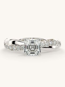 Valanova - White Gold Sterling Silver and Certified Lab Grown Diamond 1.03Cts Ring