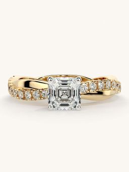 Valanova - Gold Sterling Silver and Certified Lab Grown Diamond 1.03Cts Ring
