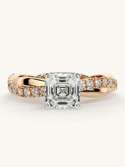 Valanova - Rose Gold Sterling Silver and Certified Lab Grown Diamond 1.28Cts Ring
