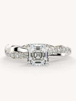 Valanova - White Gold Sterling Silver and Certified Lab Grown Diamond 1.28Cts Ring