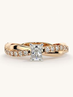 Valanova - Rose Gold Sterling Silver and Certified Lab Grown Diamond 0.53Cts Ring
