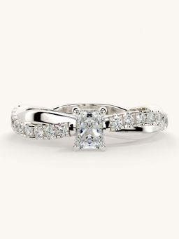 Valanova - White Gold Sterling Silver and Certified Lab Grown Diamond 0.53Cts Ring