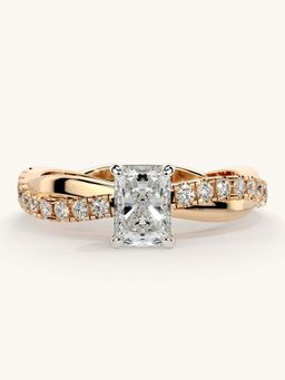 Valanova - Rose Gold Sterling Silver and Certified Lab Grown Diamond 0.78Cts Ring
