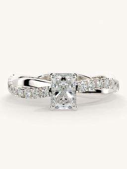 Valanova - White Gold Sterling Silver and Certified Lab Grown Diamond 0.78Cts Ring