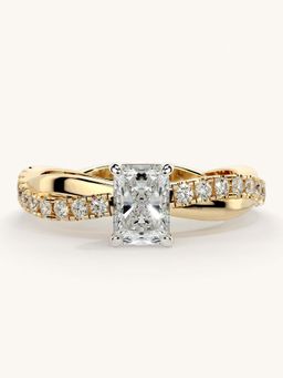 Valanova - Gold Sterling Silver and Certified Lab Grown Diamond 0.78Cts Ring
