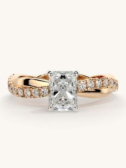 Valanova - Rose Gold Sterling Silver and Certified Lab Grown Diamond 1.03Cts Ring
