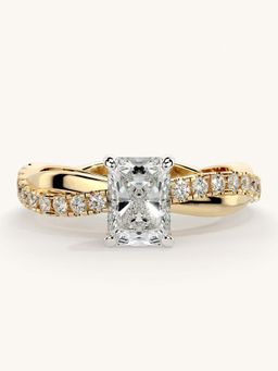 Valanova - Gold Sterling Silver and Certified Lab Grown Diamond 1.03Cts Ring