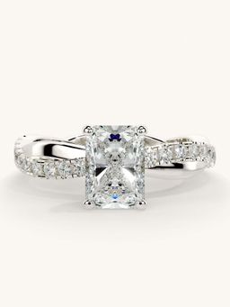 Valanova - White Gold Sterling Silver and Certified Lab Grown Diamond 1.28Cts Ring