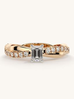 Valanova - Rose Gold Sterling Silver and Certified Lab Grown Diamond 0.53Cts Ring