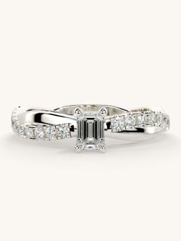 Valanova - White Gold Sterling Silver and Certified Lab Grown Diamond 0.53Cts Ring