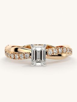 Valanova - Rose Gold Sterling Silver and Certified Lab Grown Diamond 0.78Cts Ring