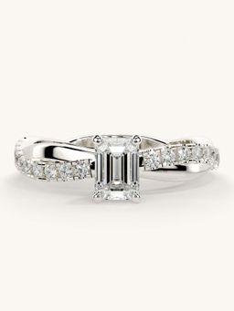Valanova - White Gold Sterling Silver and Certified Lab Grown Diamond 0.78Cts Ring