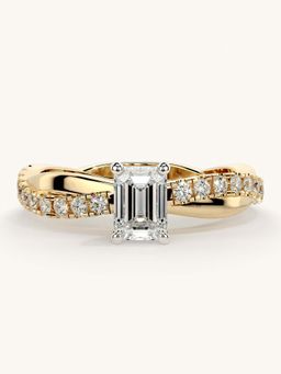 Valanova - Gold Sterling Silver and Certified Lab Grown Diamond 0.78Cts Ring