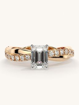 Valanova - Rose Gold Sterling Silver and Certified Lab Grown Diamond 1.03Cts Ring