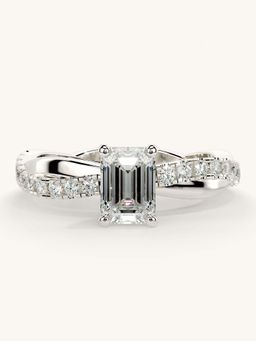 Valanova - White Gold Sterling Silver and Certified Lab Grown Diamond 1.03Cts Ring