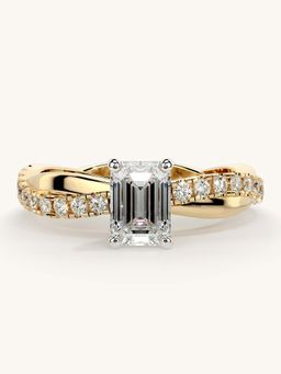 Valanova - Gold Sterling Silver and Certified Lab Grown Diamond 1.03Cts Ring