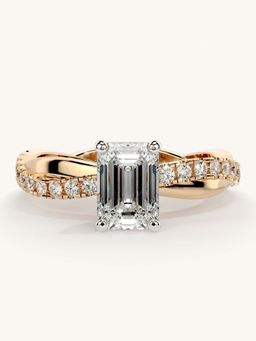 Valanova - Rose Gold Sterling Silver and Certified Lab Grown Diamond 1.28Cts Ring