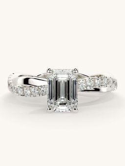 Valanova - White Gold Sterling Silver and Certified Lab Grown Diamond 1.28Cts Ring