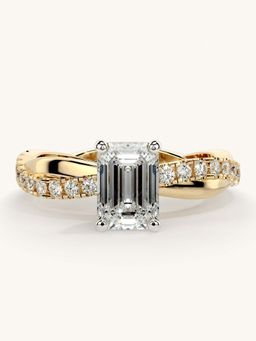 Valanova - Gold Sterling Silver and Certified Lab Grown Diamond 1.28Cts Ring