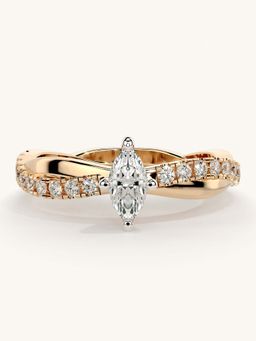 Valanova - Rose Gold Sterling Silver and Certified Lab Grown Diamond 0.53Cts Ring