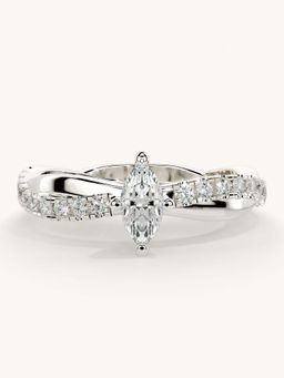 Valanova - White Gold Sterling Silver and Certified Lab Grown Diamond 0.53Cts Ring