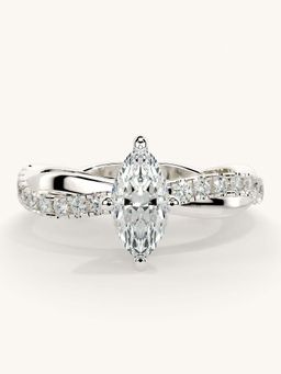 Valanova - White Gold Sterling Silver and Certified Lab Grown Diamond 0.78Cts Ring