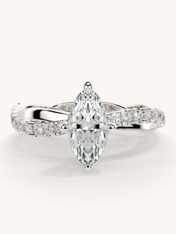 Valanova - White Gold Sterling Silver and Certified Lab Grown Diamond 1.03Cts Ring