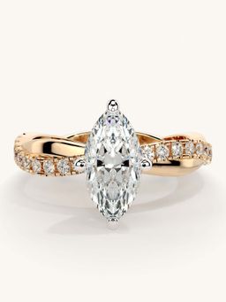 Valanova - Rose Gold Sterling Silver and Certified Lab Grown Diamond 1.28Cts Ring