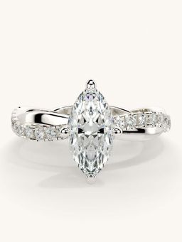 Valanova - White Gold Sterling Silver and Certified Lab Grown Diamond 1.28Cts Ring