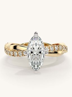 Valanova - Gold Sterling Silver and Certified Lab Grown Diamond 1.28Cts Ring