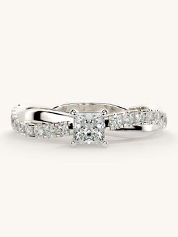 Valanova - White Gold Sterling Silver and Certified Lab Grown Diamond 0.53Cts Ring