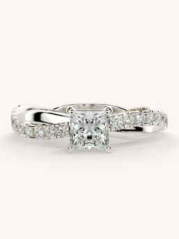 Valanova - White Gold Sterling Silver and Certified Lab Grown Diamond 0.78Cts Ring