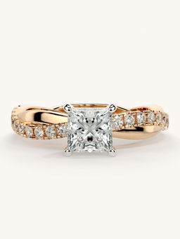 Valanova - Rose Gold Sterling Silver and Certified Lab Grown Diamond 1.03Cts Ring