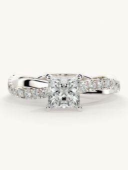 Valanova - White Gold Sterling Silver and Certified Lab Grown Diamond 1.03Cts Ring