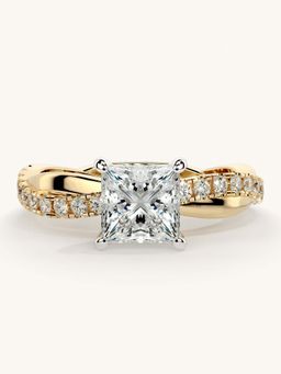 Valanova - Gold Sterling Silver and Certified Lab Grown Diamond 1.28Cts Ring