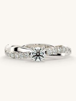 Valanova - White Gold Sterling Silver and Certified Lab Grown Diamond 0.53Cts Ring