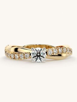 Valanova - Gold Sterling Silver and Certified Lab Grown Diamond 0.53Cts Ring