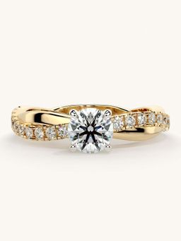 Valanova - Gold Sterling Silver and Certified Lab Grown Diamond 0.78Cts Ring