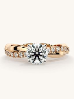 Valanova - Rose Gold Sterling Silver and Certified Lab Grown Diamond 1.03Cts Ring