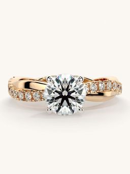 Valanova - Rose Gold Sterling Silver and Certified Lab Grown Diamond 1.28Cts Ring
